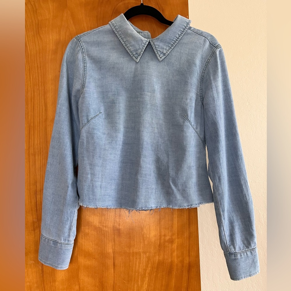 RARE Chambray backwards top Rachel Comey